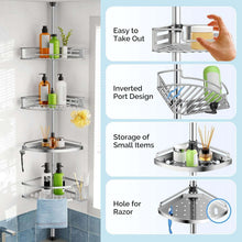 HAMITORCornerShowerCaddyTensionPoleQuickInstallation4-TierRustproofBathroomOrganizerShelvesforBa_3258_3 - Brands For Less USA