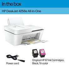 HP DeskJet 4258e Wireless All-in-One Inkjet Printer, 6 Months Instant Ink with HP+