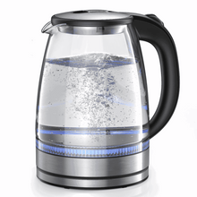 Electric Kettle, 1.7L Glass Boiler Electric Tea Kettle with Blue LED Indicator Light, Silver