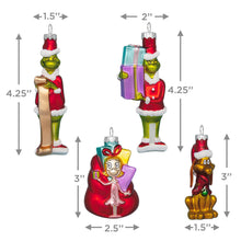 Hallmark Licensed How the Grinch Stole Christmas! Glass Ornaments, Set of 4