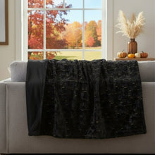 Halloween Embroidered Faux Fur Throw