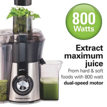 Hamilton Beach 800 Watt Easy Clean Juice Extractor with Easy Sweep Cleaning Tool