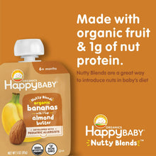 Happy Baby Nutty Blends, Stage 2 Organic Baby Food, Bananas & Almond Butter, 3 oz. Pouch