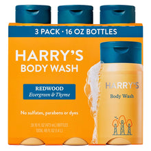 Harry's Redwood Body Wash, 16.0 fl oz, 3-pack