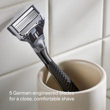 Harry's Winston Razor Handle for Men, Includes 5 Razor Blade Cartridges, Ink Chrome