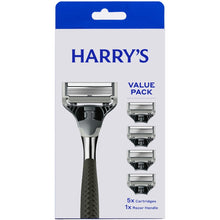 Harry's Winston Razor Handle for Men, Includes 5 Razor Blade Cartridges, Ink Chrome