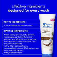 Head and Shoulders Coconut Dandruff Conditioner, Hydrating, Lightweight Moisture, Color Safe, 10.9 fl oz (PACK OF 3 )