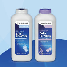 HealthWise Corn Starch Baby Powder | Aloe + Vitamin E | Talc Free | Paraben & Phthalate Free | Absorbs Moisture | 15 oz (425g)