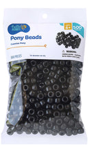 Hello Hobby Pony Bead Mix, Black, 500 Pieces, Plastic Craft Beads for Jewelry Making and DIY Projects