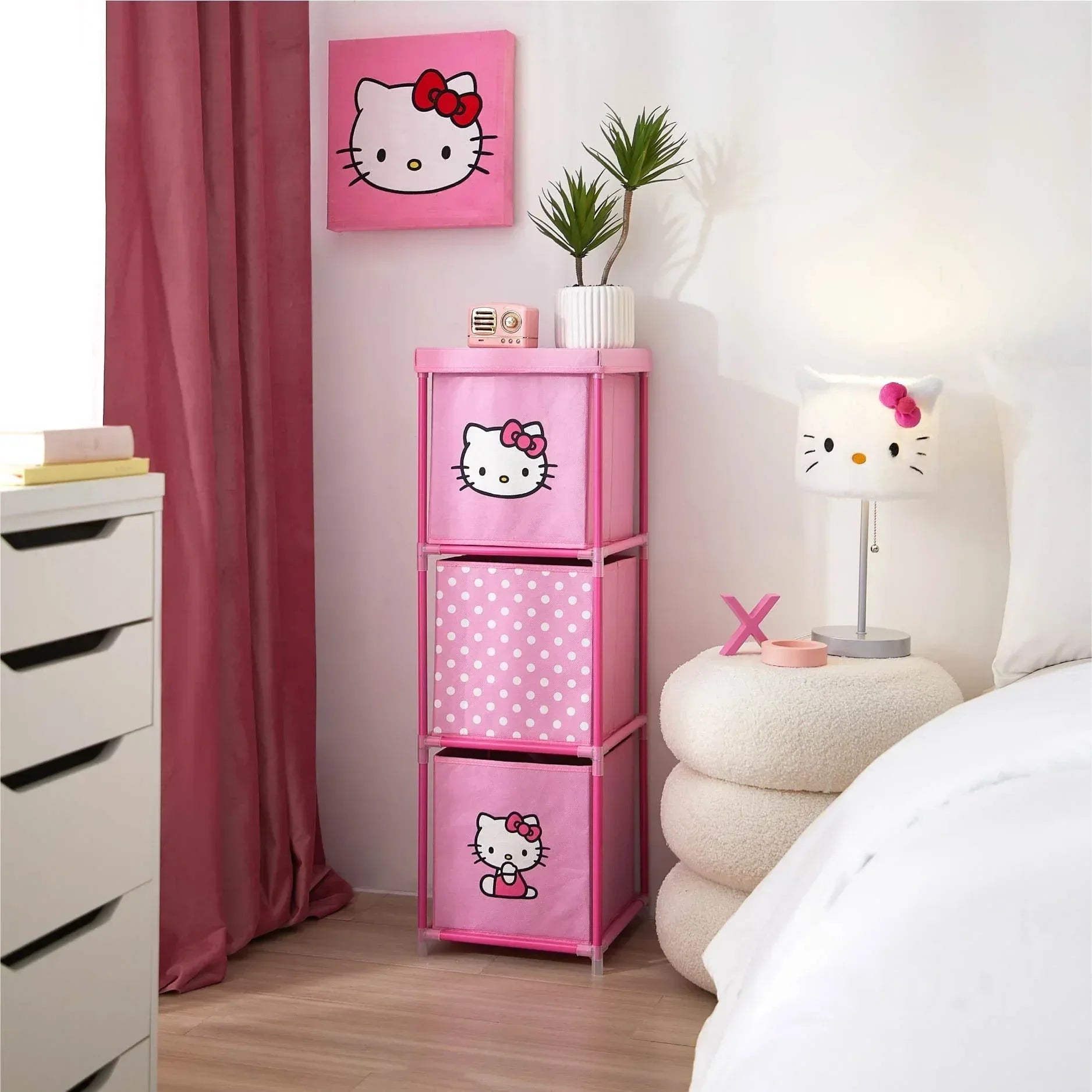 Hello Kitty Kids' Storage Tower, Pink- Brands For Less USA