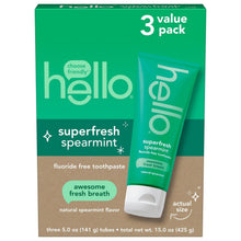 Hello Superfresh Fluoride Free Toothpaste, 5.0 oz., 3 pk.