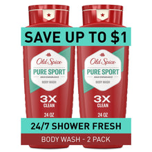 High Endurance Body Wash for Men, Pure Sport Scent, 24 FL OZ (709 mL) Twin Pack