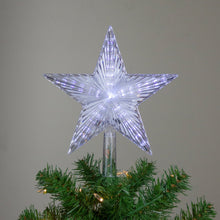 Hofert 9.5" Lighted Clear Twinkling 5-Point Star Christmas Tree Topper - Clear White LED Lights