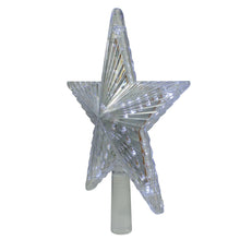 Hofert 9.5" Lighted Clear Twinkling 5-Point Star Christmas Tree Topper - Clear White LED Lights