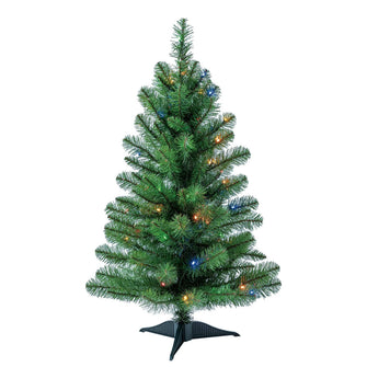 3' Pre-Lit Winston Pine Artificial Christmas Tree with Multicolor LED Lights, by Holiday Time