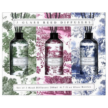 Home & Body Toile Fleur Reed Diffuser, Set of 3