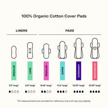 Honey Pot 100% Organic Cotton Cover Cooling Regular Pad, 32 Count (PACK OF 3 )