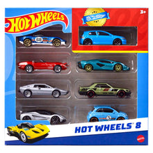Hot Wheels Set of 8 Basic Toy Cars & Trucks in 1:64 Scale Including 1 Exclusive Car, Styles May Vary