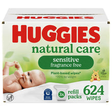 Huggies Natural Care Sensitive Baby Wipes, Unscented, 3 Refills, 624 Total Count (Select for More)