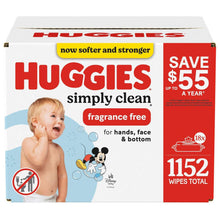 Huggies Simply Clean Unscented Baby Wipes, 18 pk., 1152 Wipes