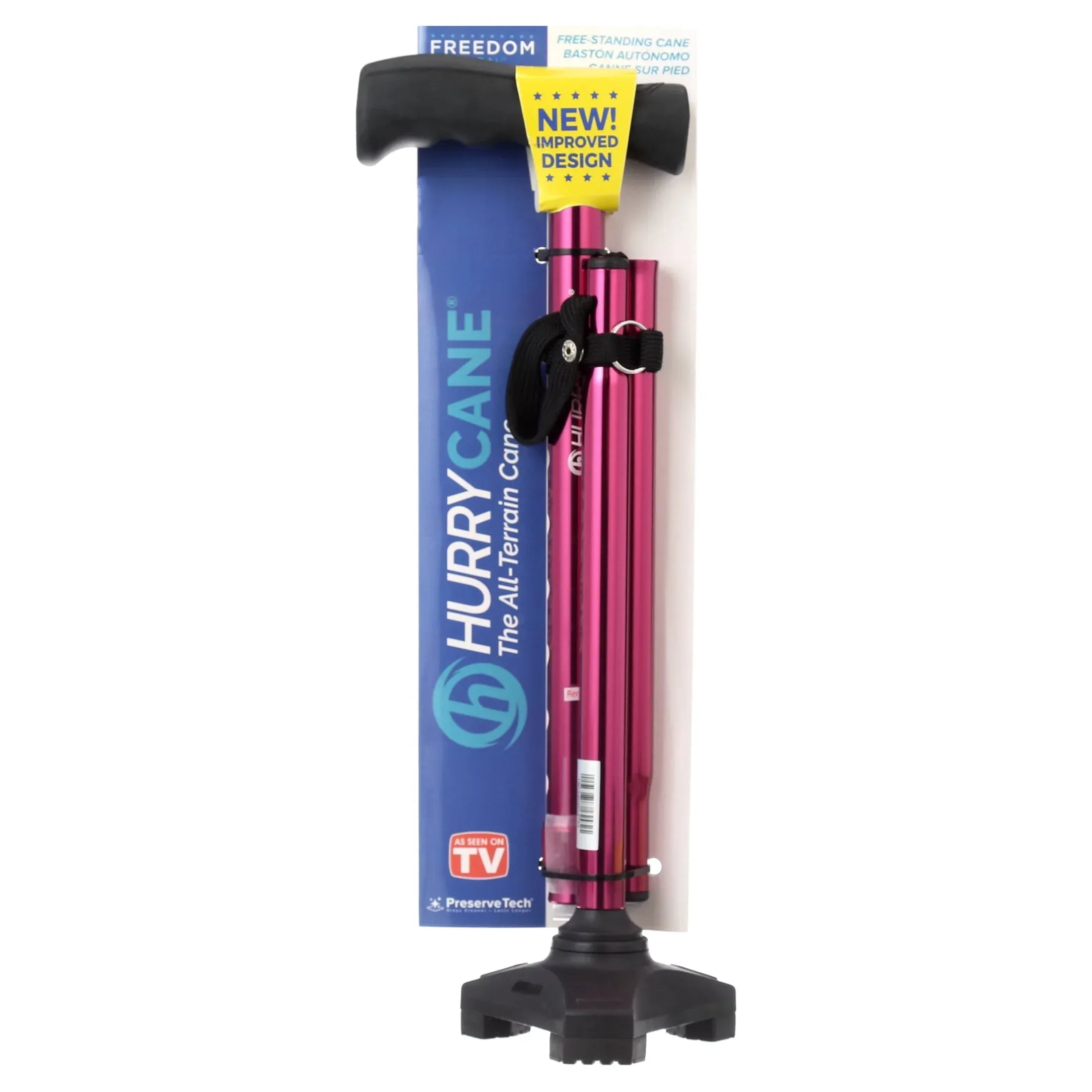 Lessi Cane HurryCane Freedom Edition Folding Cane with T Handle, Red– Brands For ...