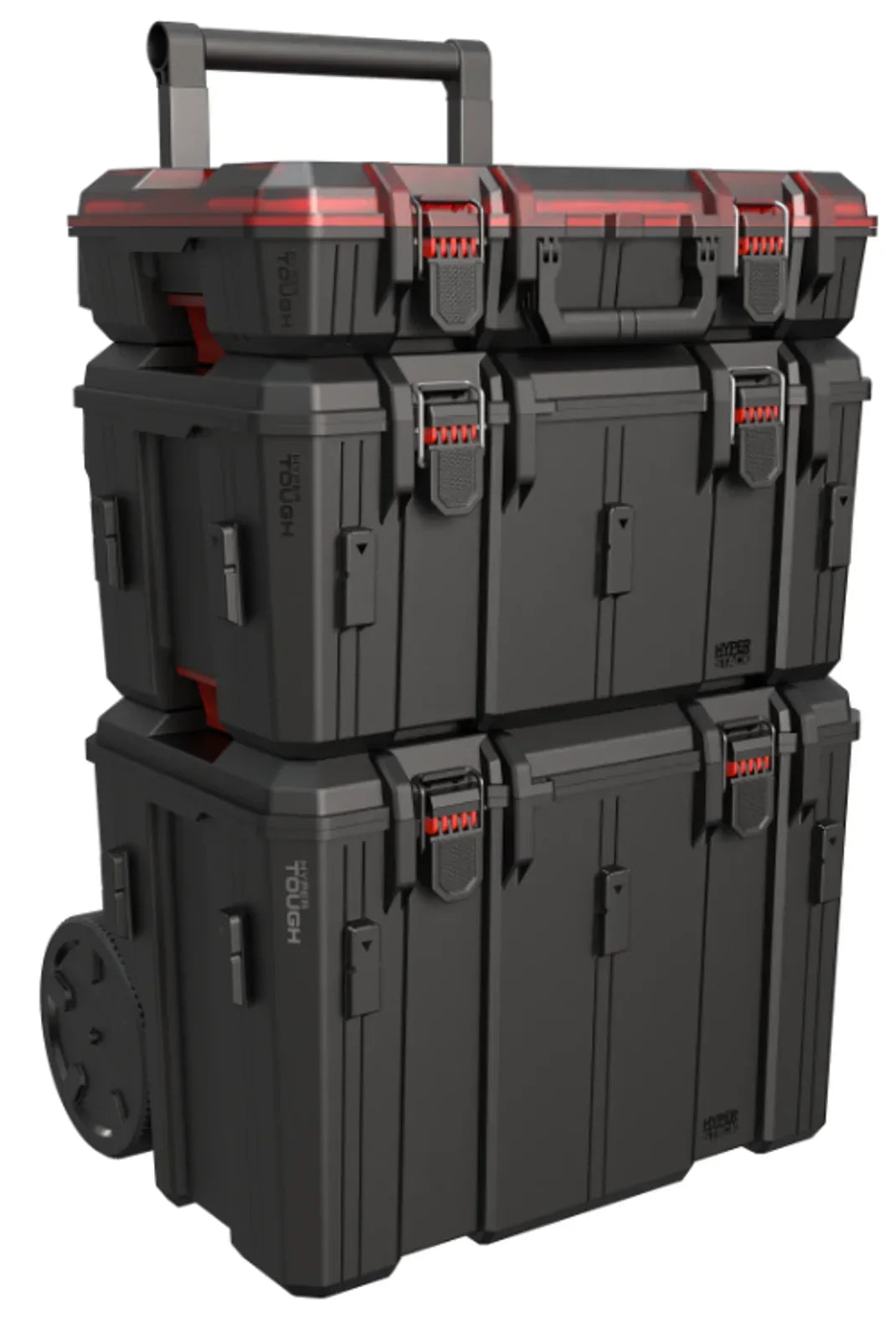 Hyper Tough Hyper Stack Heavy Duty 3 Piece Modular Rolling Toolbox Sys ...