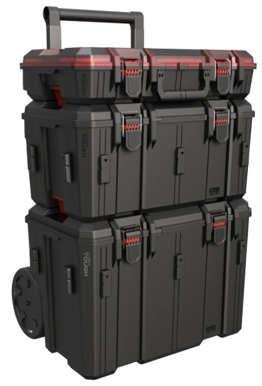 Hyper Rack Systam Hyper Tough Hyper Stack Heavy Duty 3 Piece Modular Rolling Toolbox Sys ...