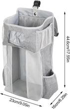 Hanging Baby Diaper Caddy Organizer, Grey, with Paper Pocket, for Crib, Changing Table, Playard, Nursery