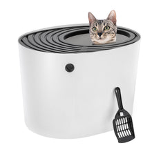 IRIS-USA-Top-Entry-Cat-Litter-Box-with-Scoop-Stylish-Round-Enclosed-Design-White-Black_a2a667cf-70dd-40d0-a98d-44570d9a4e41.9429e8a4575cf0ac8d81c08d54fca4a5 - Brands For Less USA