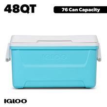 Igloo 48 QT Laguna Hard-Sided Ice Chest Cooler, Aqua Blue and White - Brands For Less USA