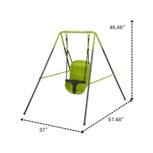 Indoor Outdoor Baby Swing with Safety Seat, Toddler Swing with Crotch Strap, Corrosion-Resistant Metal Frame for 6 Months to 2 Years Old, Max Load 25kg