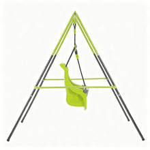 Indoor Outdoor Baby Swing with Safety Seat, Toddler Swing with Crotch Strap, Corrosion-Resistant Metal Frame for 6 Months to 2 Years Old, Max Load 25kg