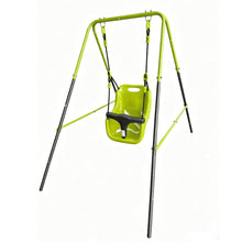 Indoor Outdoor Baby Swing with Safety Seat, Toddler Swing with Crotch Strap, Corrosion-Resistant Metal Frame for 6 Months to 2 Years Old, Max Load 25kg