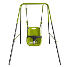 Indoor Outdoor Baby Swing with Safety Seat, Toddler Swing with Crotch Strap, Corrosion-Resistant Metal Frame for 6 Months to 2 Years Old, Max Load 25kg