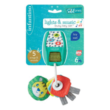 Infantino Music & Lights Busy Play Key Teether Set, Sensory Toy for Babies 6 to12 Months, Multicolor