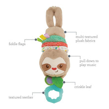 Infantino Music & Motion Pulldown Sloth, Hanging-Style Plush Toy, 6-12 Months
