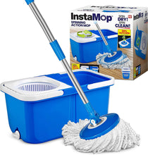 Insta Mop Spin Mop and Bucket with Wringer Microfiber Mop Head Floor Cleaning for Hardwood Tile