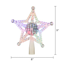 Iridescent Beaded Star LED Christmas Tree Topper, 7.5", by Holiday Time