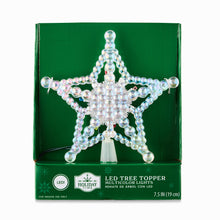 Iridescent Beaded Star LED Christmas Tree Topper, 7.5", by Holiday Time