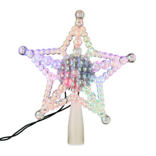 Iridescent Beaded Star LED Christmas Tree Topper, 7.5", by Holiday Time