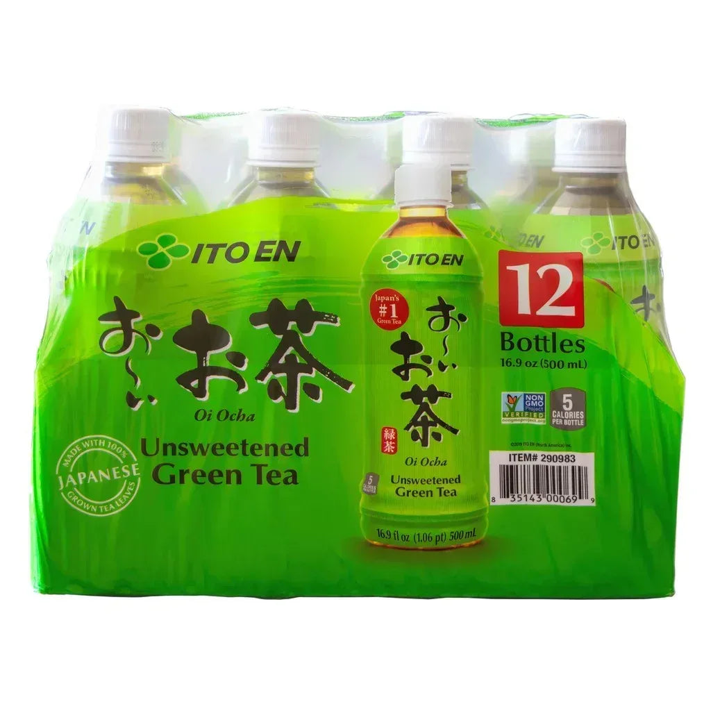 Ito En Oi Ocha Unsweetened Green Tea, 16.9 fl oz, 12-count– Brands For ...