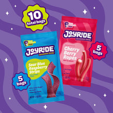 JOYRIDE Assorted Candy Box, Sour Blue Raspberry Strips & Cherry Berry Ropes, 1.7 oz., 10 pk.