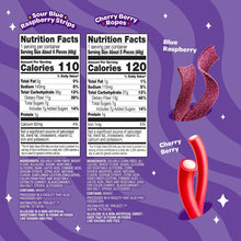 JOYRIDE Assorted Candy Box, Sour Blue Raspberry Strips & Cherry Berry Ropes, 1.7 oz., 10 pk.