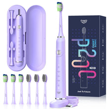 JTFSonicElectricToothbrushforAdultsandKidswithTravelCaseand6BrushHeads_5Modes40000VPMRechargeablePowerToothbrushwithWirelessCharger_IPX7Waterproof60-DayBatteryLife_Purple8 - Brands For Less USA