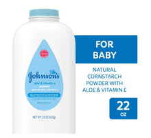 Johnson's Cornstarch Baby Powder with Aloe & Vitamin E, 22 oz