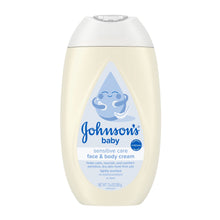 Johnson's Sensitive Care Face & Body Baby Cream, Light Scent, 13.6 oz