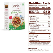 Jovial Organic Brown Rice Gluten Free Pasta, Fusilli, 24 oz.