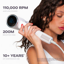 KENZZISalonPro_IonicHairDryer_1300WHigh-Speed110_000RPMBrushlessMotorwithLEDDisplay_White8 - Brands For Less USA