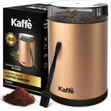 Kaffe Coffee Grinder Electric Copper, (3.5oz/14 Cup) w Free Cleaning Brush