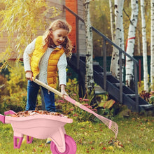 Kids Gardening Set with Wheelbarrow, Real Metal Garden Tools for Kids Ages 3-8, 4 Long Handle Tools, 3 Hand Tool, Gloves, 5 Stickers, Handbook, Outdoor Backyard Toys for Toddler Gift